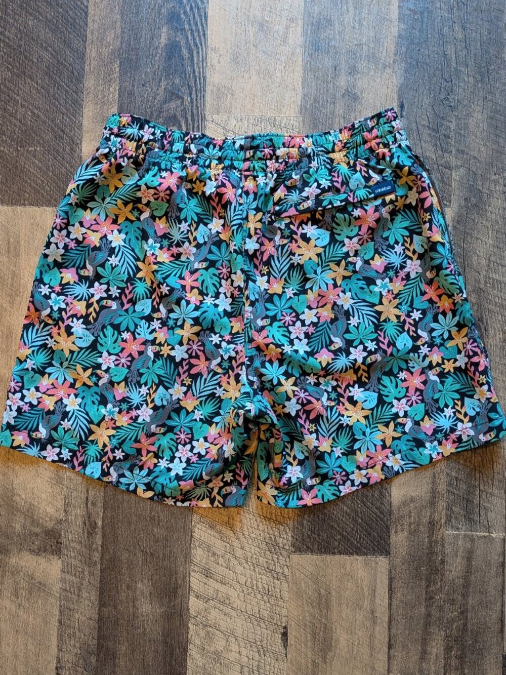 Chubbies The Bloomerangs Swim Trunks Large Black Floral - Picture 3 of 6